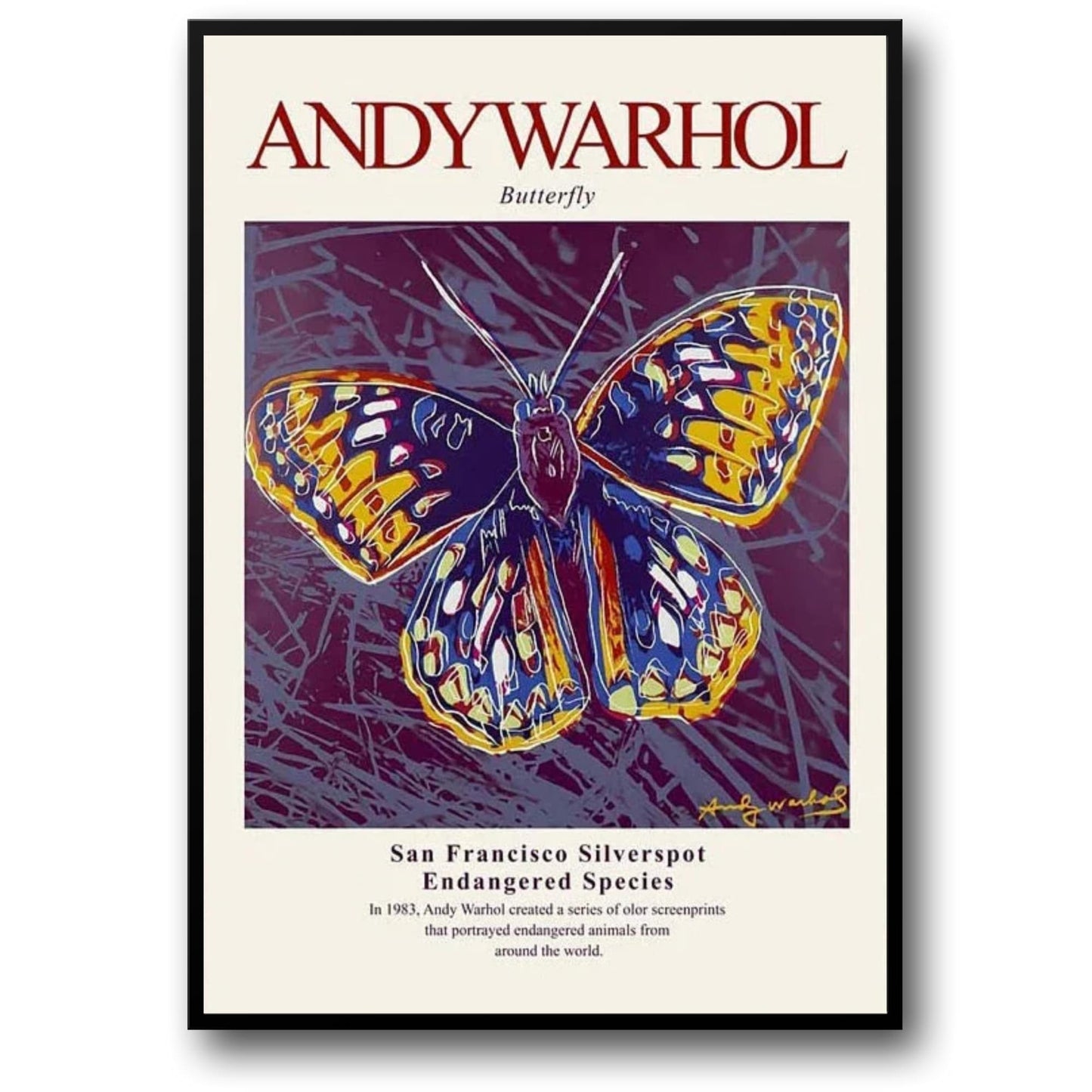 Andy Warhol | Vlinder 83 | Iconische Pop Art