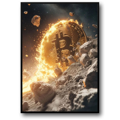 Bitcoin Explosion Poster Krypto Digitale Währung Kunst, Futuristisches Dekor | Wohndekor | Dekorationsposter