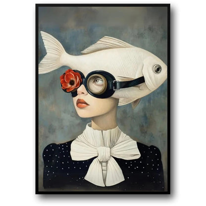 Floral Girl | Surreal Celestial | Vintage Diving Mask