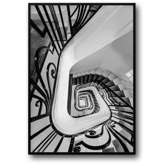Mansion Stairway Poster | Skylines and Silhouettes | Paris Shopping Tribute | Fashion Legend Art Print