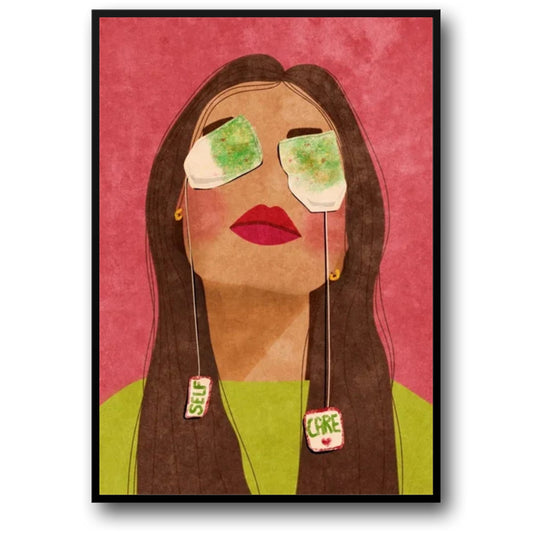 Tea Time Entspannungsposter | Selbstpflege Moderne Kunst | Ruhige Wanddekoration für Zuhause