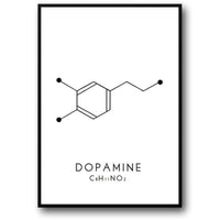 Molekül Chemische Dopamin Serotonin Molekulare Formel Chemie Wissenschaft Wand Kunst Leinwand Malerei Wohnzimmer Dekorative Poster