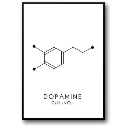 Molekül Chemische Dopamin Serotonin Molekulare Formel Chemie Wissenschaft Wand Kunst Leinwand Malerei Wohnzimmer Dekorative Poster