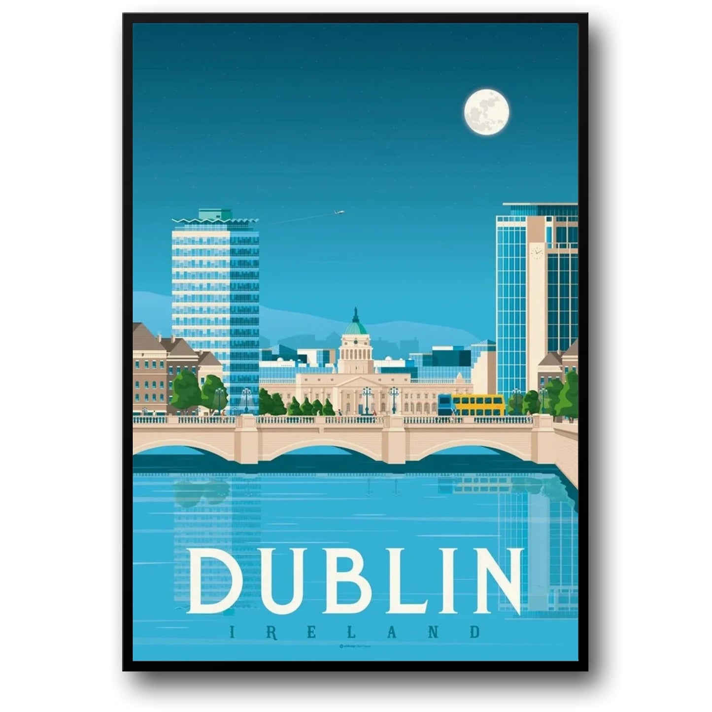 Poster | Iconic Destinations | Scenic Dublin Ireland | Cityscape Artwork | Home Decor