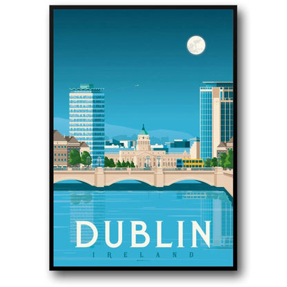 Poster | Iconic Destinations | Scenic Dublin Ireland | Cityscape Artwork | Home Decor