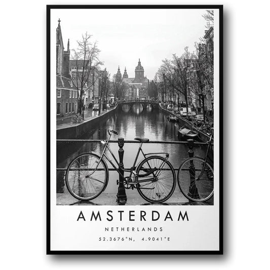 Amsterdam Canals | Scenic Waterways | Urban Landscape | Travel Decor | Poster