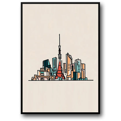 Tokyo Minimalist Skyline | Modern Cityscape