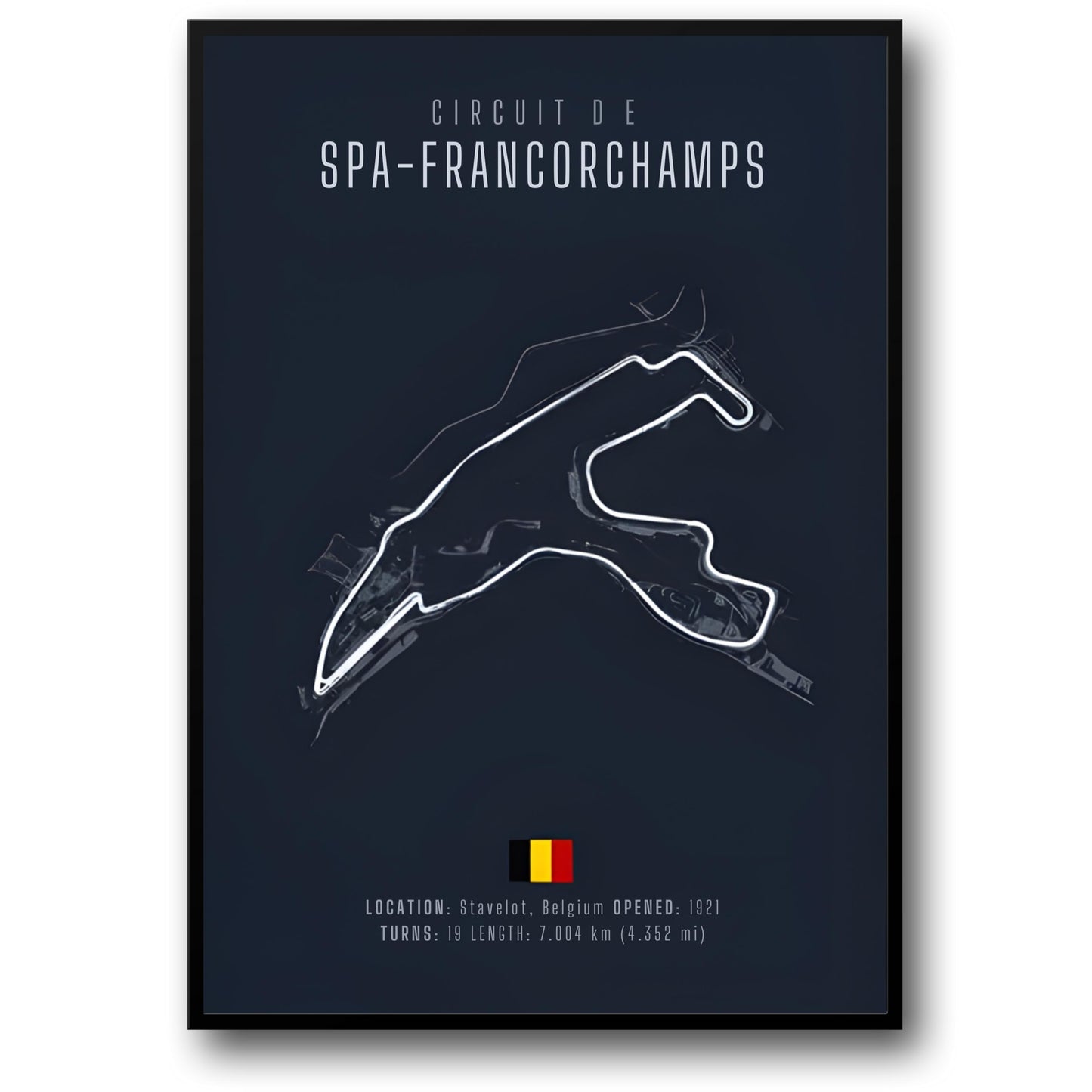Spa Francorchamps F1 Circuit Blauwdruk