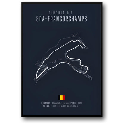 Spa Francorchamps F1 Circuit Blauwdruk
