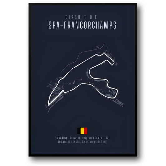 Spa Francorchamps F1 Circuit Blauwdruk