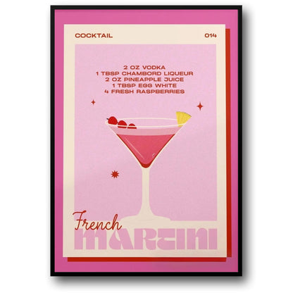 Vintage French Martini | Retro Cocktail Art
