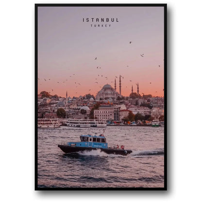 Sonnenuntergang am Goldenen Horn | Istanbul-Poster | Skyline von Konstantinopel | Abendrot in der Türkei | Historischer Blick auf die Uferpromenade | Türkisches Stadtbild