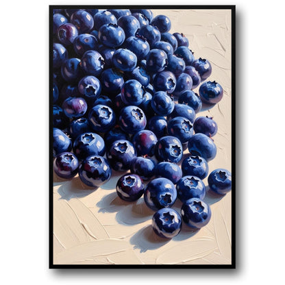 Blaubeer-Kunstdruck | Wanddekoration für die Küche | Obstposter | Naturkunstwerk | Blaubeerdekor | Kulinarische Kunst für Zuhause