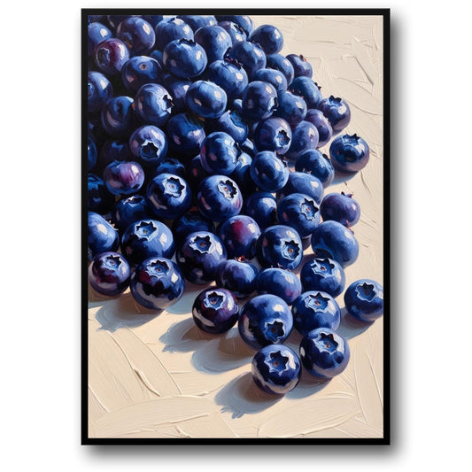 Blaubeer-Kunstdruck | Wanddekoration für die Küche | Obstposter | Naturkunstwerk | Blaubeerdekor | Kulinarische Kunst für Zuhause