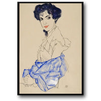 Egon Schiele | Ausdrucksstarkes Porträt | Erdige Farbtöne