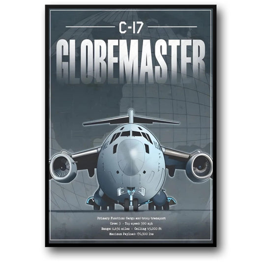 Militaire Vliegtuigprint | C-17 Globemaster III Poster | Luchtvaart Kunst voor Thuis, Kantoor of Galerie