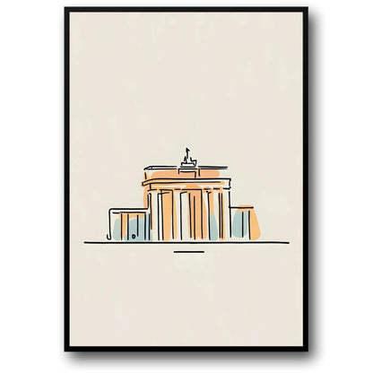 Minimalist Acropolis Poster | Simplistic Line Art | Greek Landmark Print | Modern Home Decor