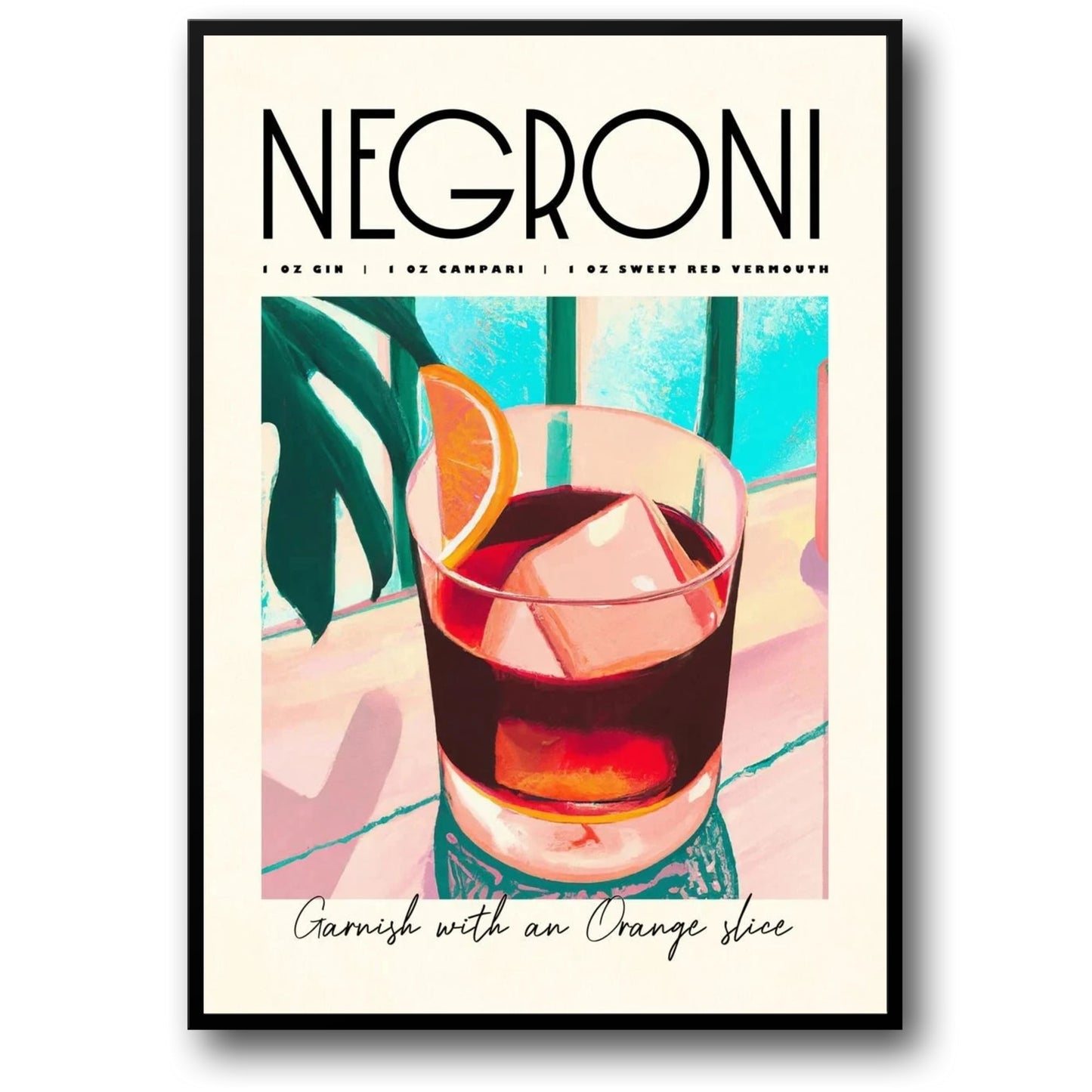 Negroni-Cocktail | Vintage-Kunst | Lebhafte Party
