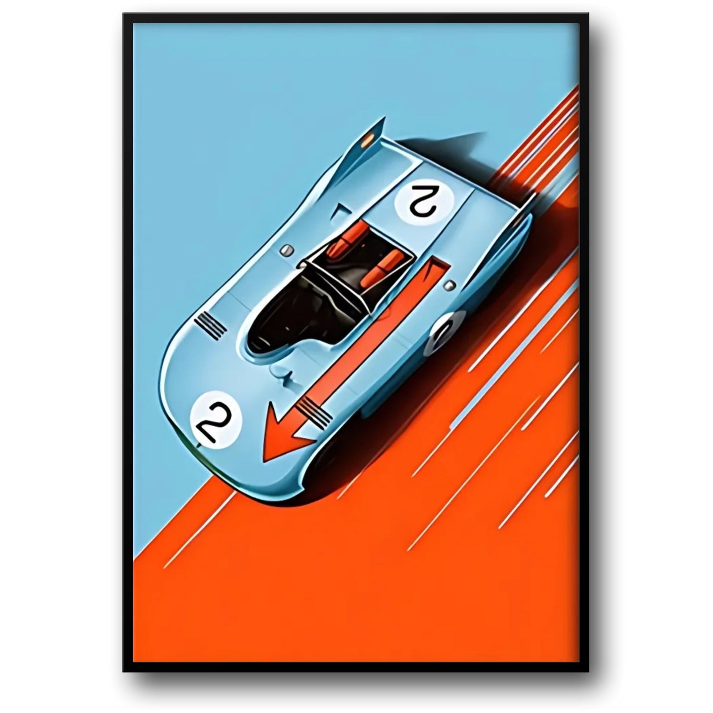 Porsche 917 Gulf Oil | Vintage Racing Style Poster | Le Mans | Modern Racing Decor | Artwork Print