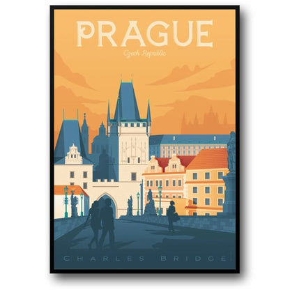Prague Cityscape | Iconic Destinations | Czech Republic Scenic | Travel Art | Wall Decor Poster
