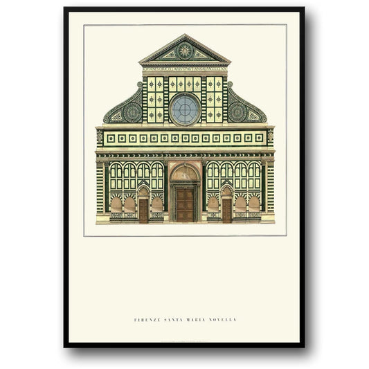 Santa Maria Novella | Florenz | Italien | Kirchenarchitektur der Renaissance | Wunderwerke der italienischen Architektur | Poster klassischer Architektur