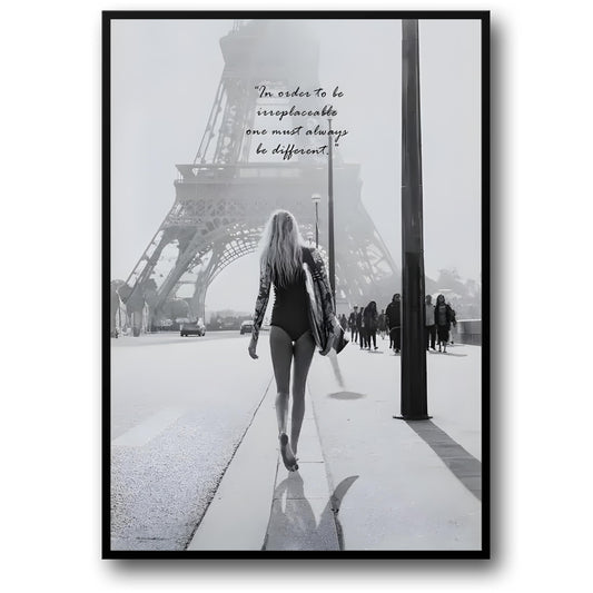 Coco Chanel Silhouet | Parijse Skyline | Inspirerende Quote