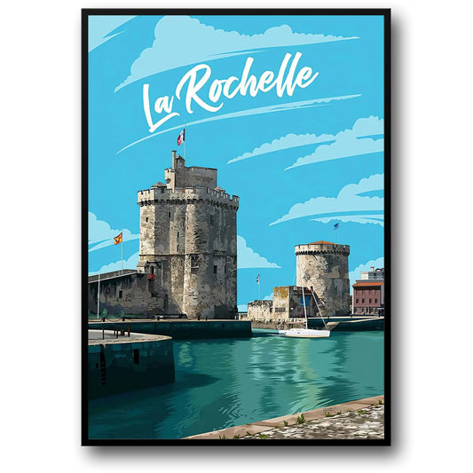 La Rochelle Poster | Embracing the Maritime Spirit | France Coastal Artwork | Nautical Wall Decor | French Harbor Scene