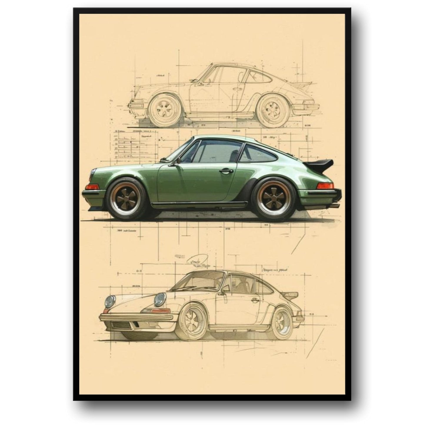 Porsche 911 | Historische Bauplanzeichnungen