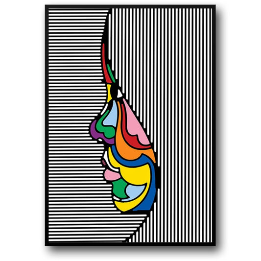 Vintage Cartoon | Roze Canvas Kunst