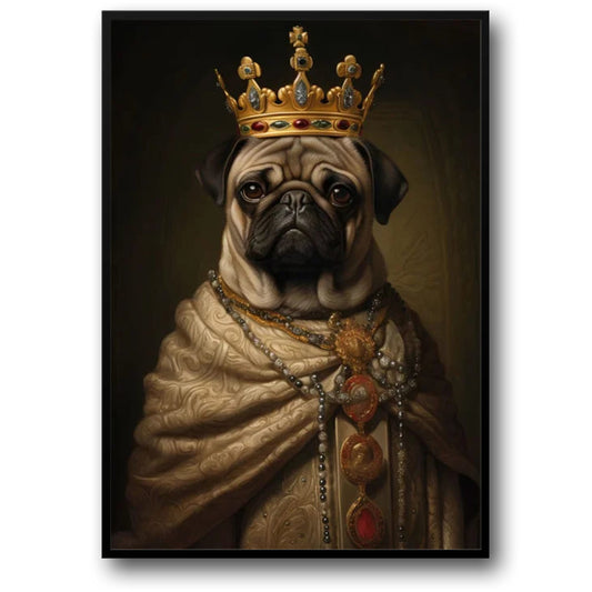 Mops-Porträt | Imperial Gold | Majestätisch Königlich