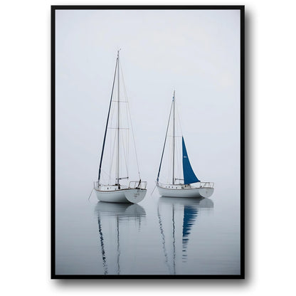 Twee Zeilboten | Serene Nautische Kunst