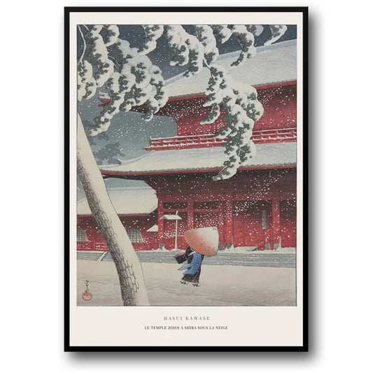 Hasui Kawase | Zojoji Tempel in Sneeuw | Ukiyo-e Vintage