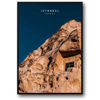 Poster mit Höhlenwohnungen in Kappadokien | Antike Felslandschaft | Einzigartige türkische Landschaft | Kunst aus Istanbul und Konstantinopel | Leinwandbild Türkei