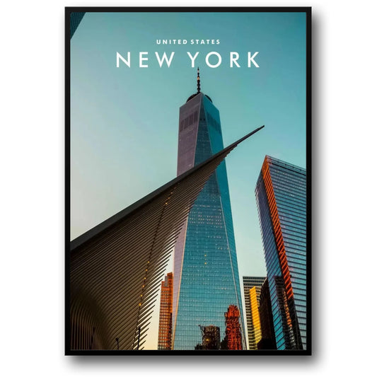 Freedom Tower Perspective Poster | New York City Skyline Art | Modern Urban Wonders | Architectural Landscape Wall Decor