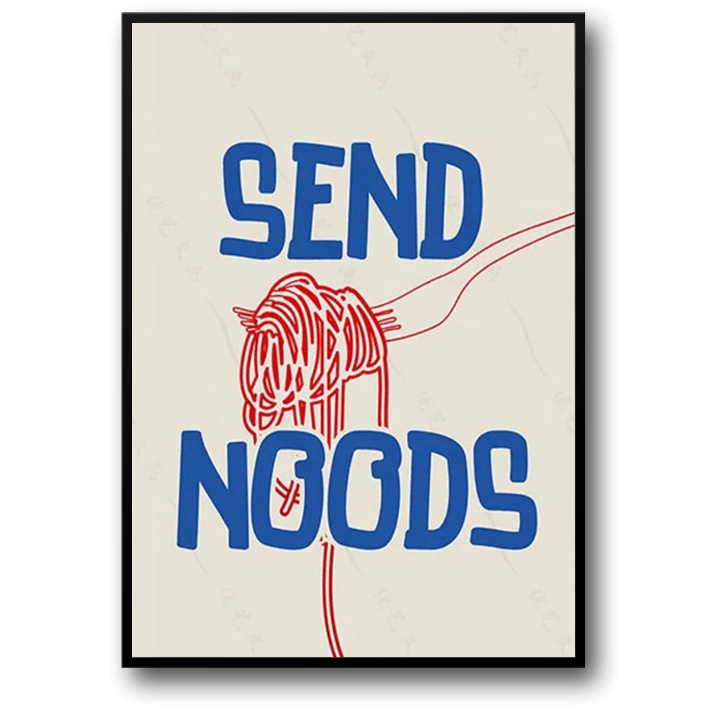 Vintage Keuken | Stuur Noodles | Retro Voedsel Kunst
