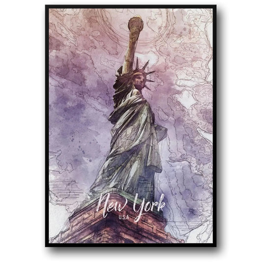 Freiheitsstatue | New York | USA | Symbol für Freiheit und Demokratie | Amerikanische Architekturikone | Poster mit kulturellen Wahrzeichen