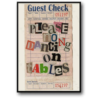 Tanzen auf Tischen verboten | Vintage-Küchenkunst
