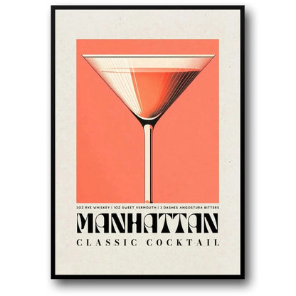 Manhattan Classic Cocktail | Vintage Drink Art