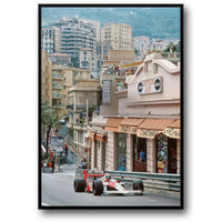Monaco Formel 1 | Vintage Grand Prix Poster | Rennlegenden | McLaren F1 | Ayrton Senna & Alain Prost | Straßen von Monaco Rennkunst