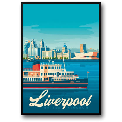 Iconic Liverpool | United Kingdom Travel Poster | Beautiful Landmarks | Home Decor Artwork | Cityscape Print | Wall Art Display
