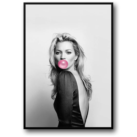 Kate Moss Bubblegum | Ikonisches Modeporträt