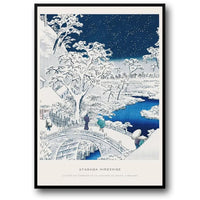 Trommelbrücke bei Sonnenuntergang Meguro | Japanische Ukiyo-e-Kunst