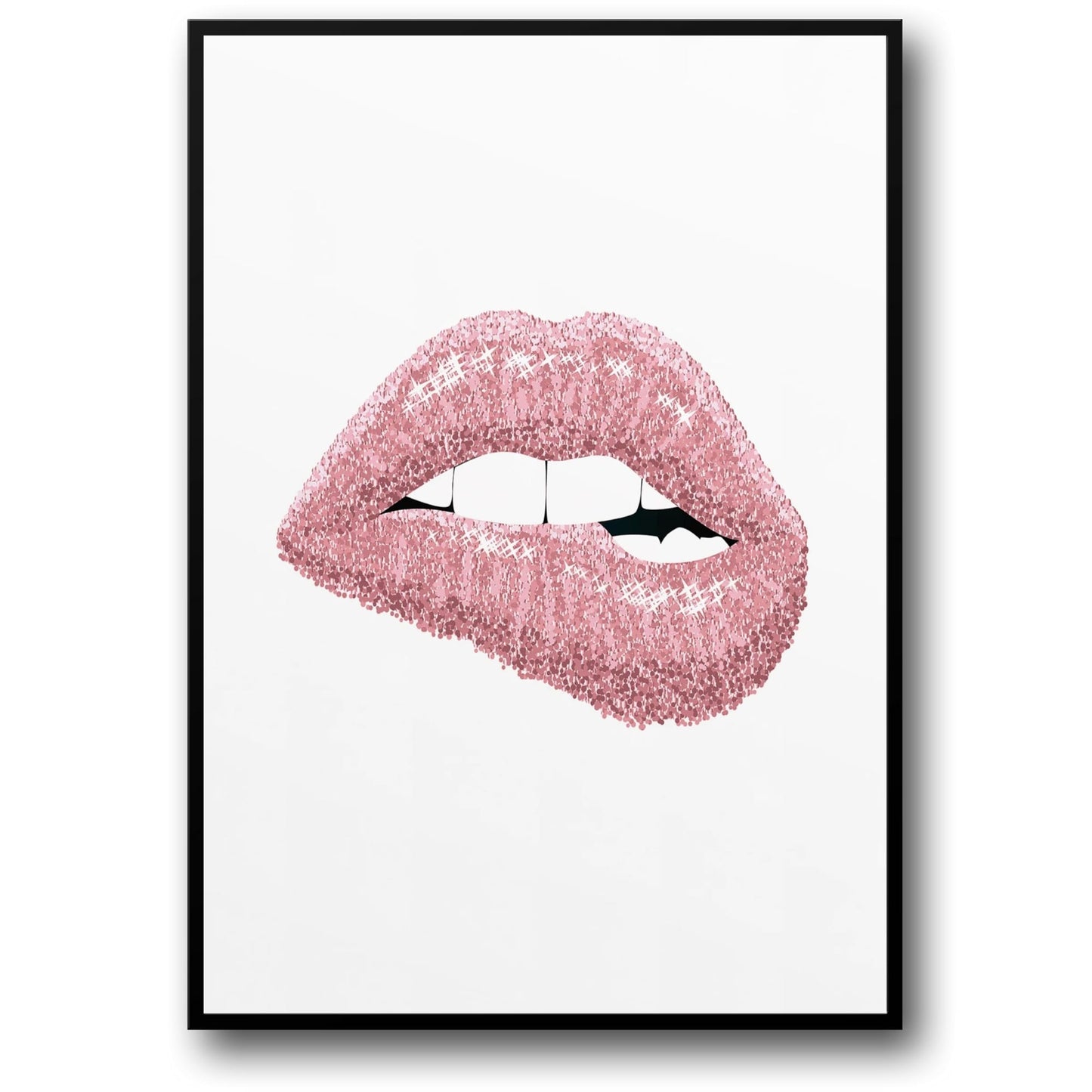 Roze Glanzende Lippen | Glam Moderne Kunst