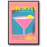 Vintage Gin Sour 1874 | Retro-Bar-Illustration