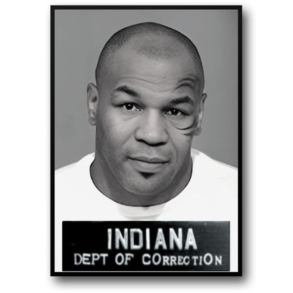 Mike Tyson Mugshot | Retro | Zwart & Wit Bokskampioen