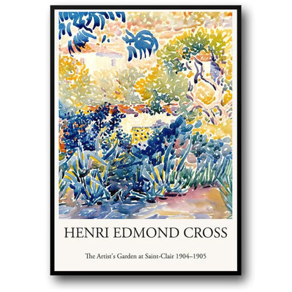 Henri Edmond Cross | The Artist's Garden at Saint-Clair Poster | Impressionist Art | Decorative Wall Decor | Home & Office Display