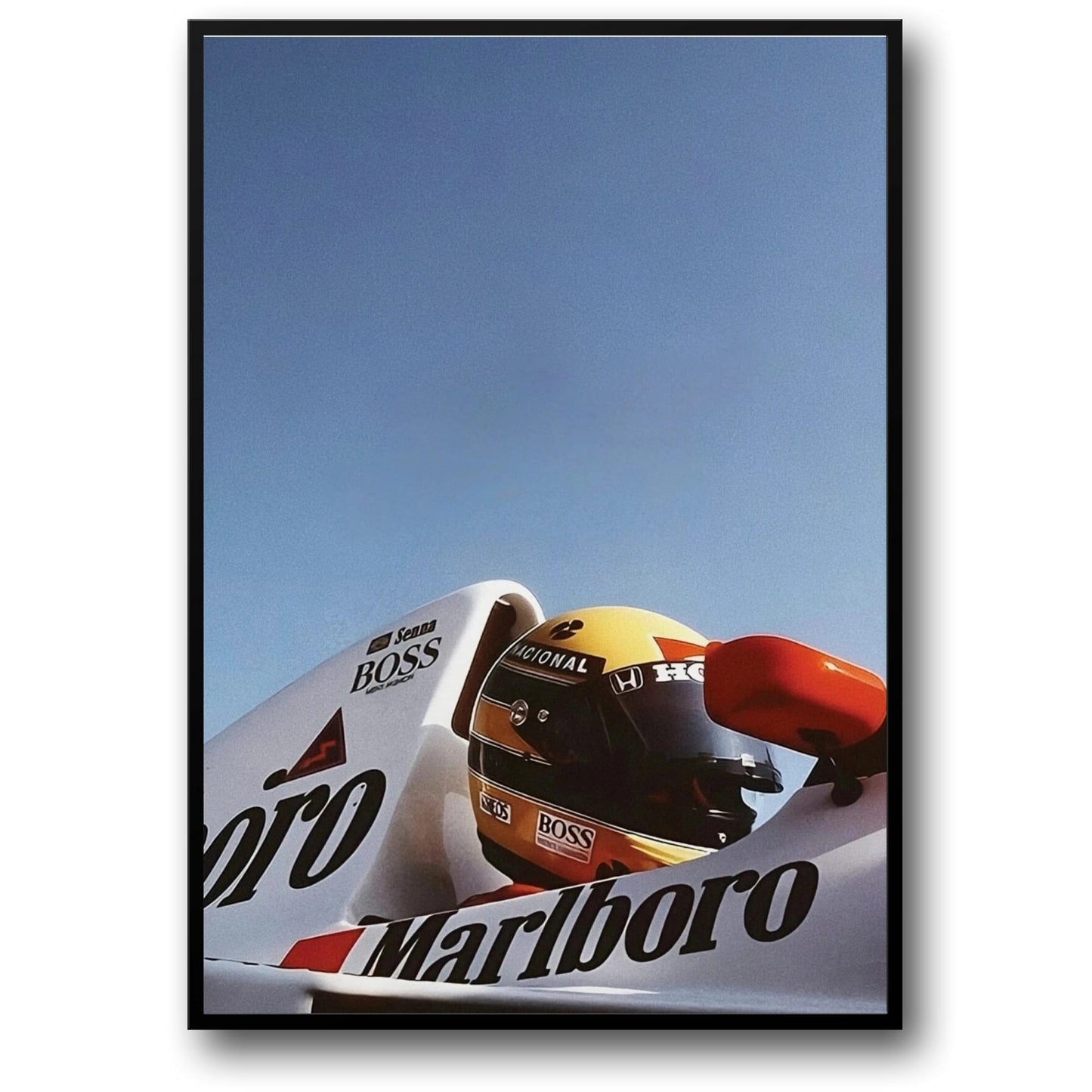 Poster zum Grand Prix von Monaco | Vintage-Rennkunst der Formel 1 | Tribut an Ayrton Senna und McLaren | Klassische Motorsport-Dekoration