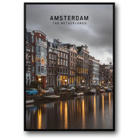 Amsterdamer Grachtenlandschaft | Europäisches Stadtbild