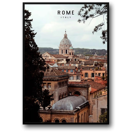 Dachansichten | Rom | Italien | Blick auf die Ewige Stadt | Stadtlandschaft | Malerisches Rom Poster