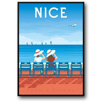 Nizza, Frankreich | Kunstwerk mit Küsten- und Meerblick